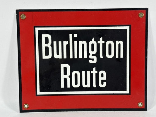 Vintage Burlington Route CB&Q Porcelain-Coated Metal Railroad Sign – 8” x 10”