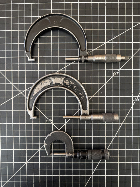 Lot of 3 Vintage Brown & Sharpe Micrometers – Machinist Tools