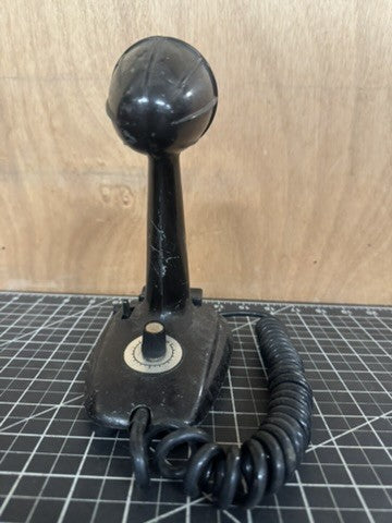 Vintage 1950s Realistic Black Desktop Microphone – Art Deco MCM – HAM/CB