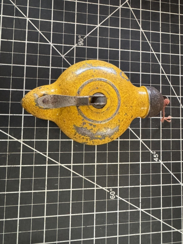 Vintage Evan’s Chalk Line / Plumb Line – Original Yellow